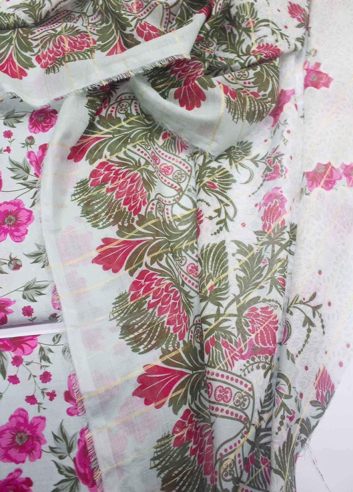 Bin Saeed Fabric - DP-0295- 3 Piece Lawn Printed UnStitched Suit