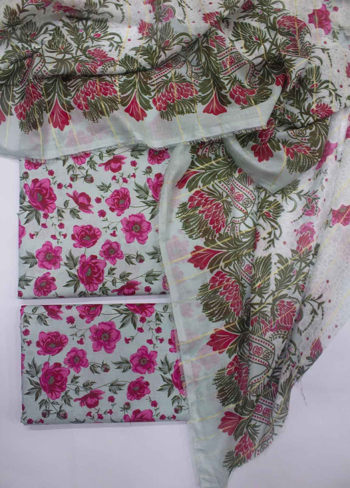 Bin Saeed Fabric - DP-0295- 3 Piece Lawn Printed UnStitched Suit