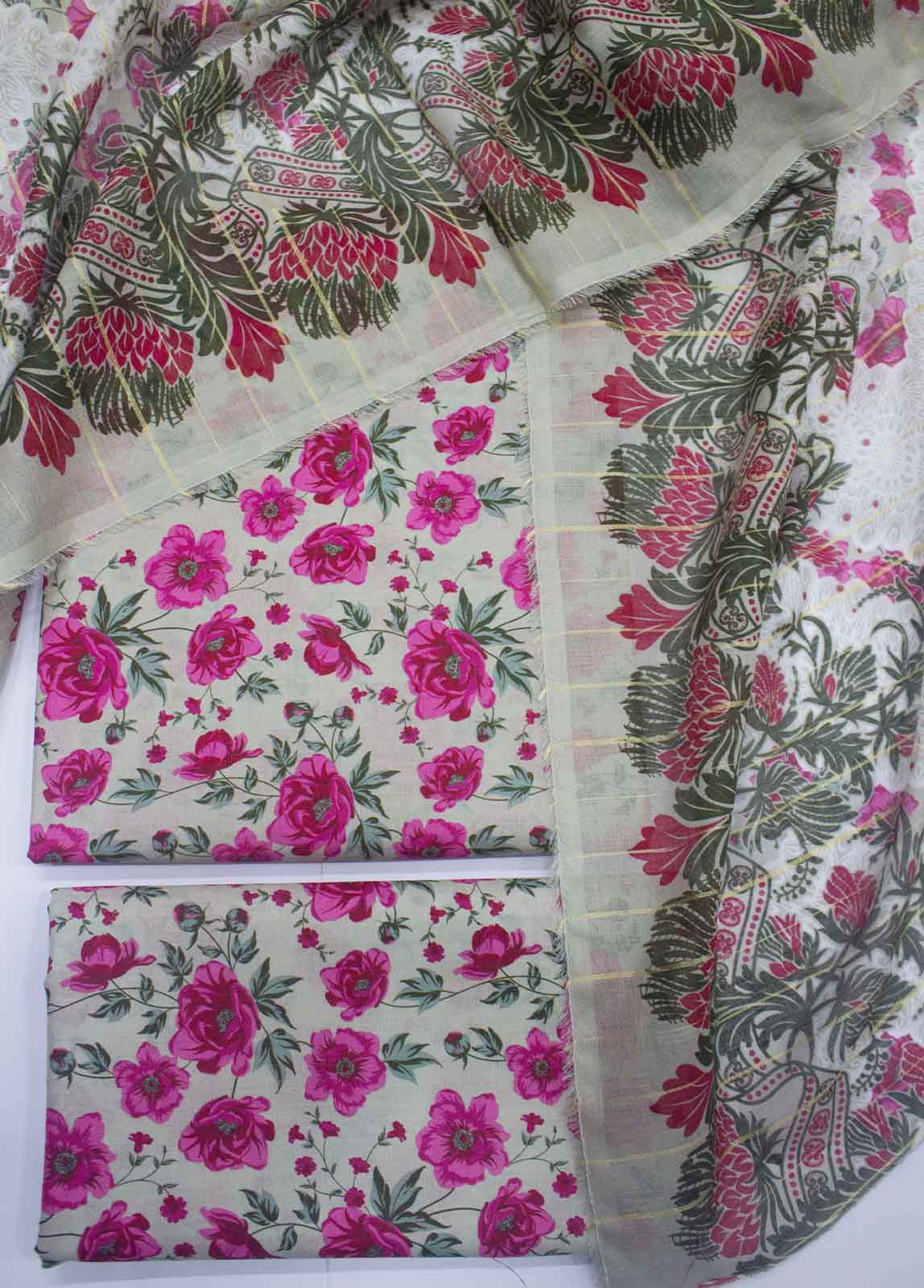 DP-0297- 3 Piece Lawn Printed UnStitched Suit