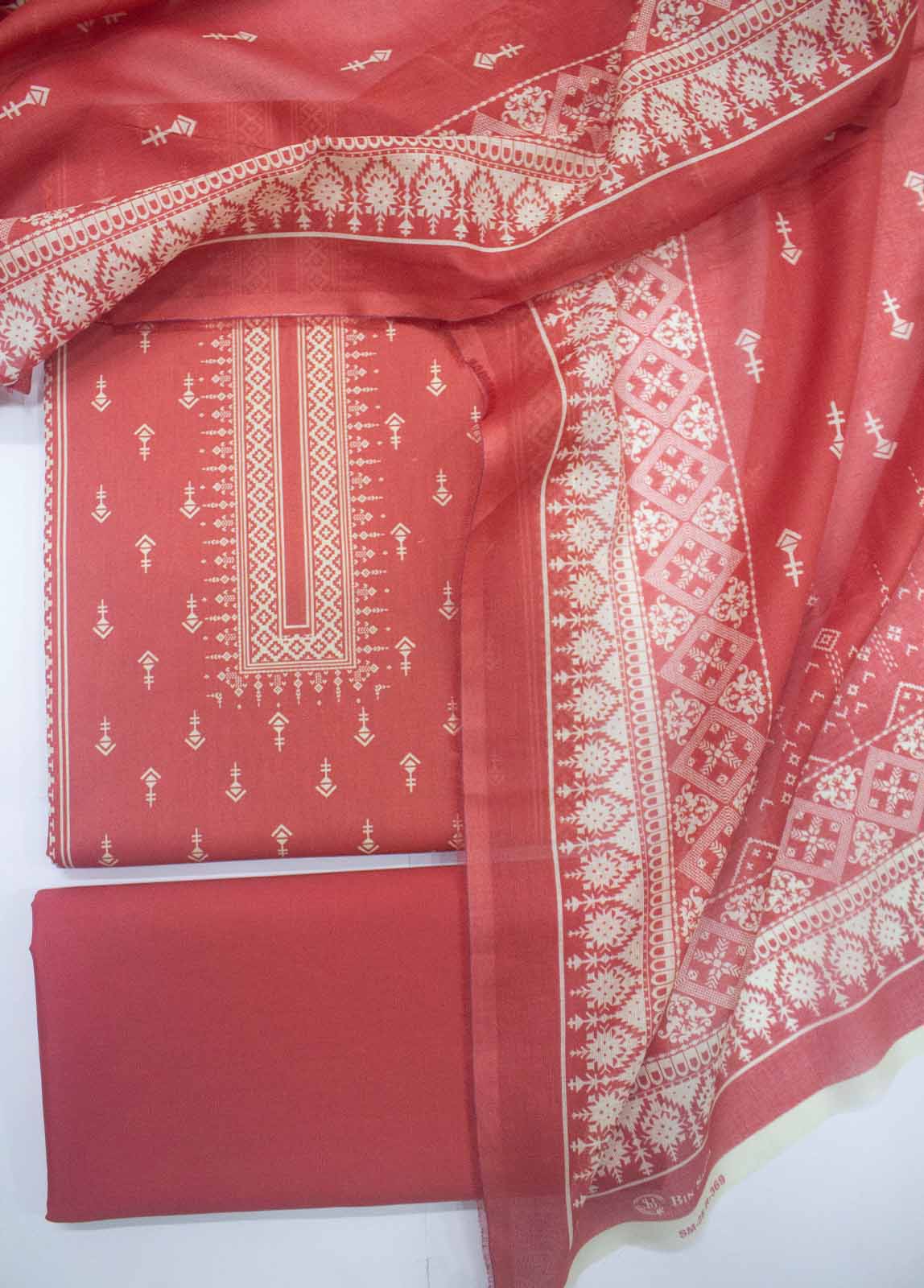 Bin Saeed Fabric - DP-0369- 3 Piece Lawn Printed UnStitched Suit