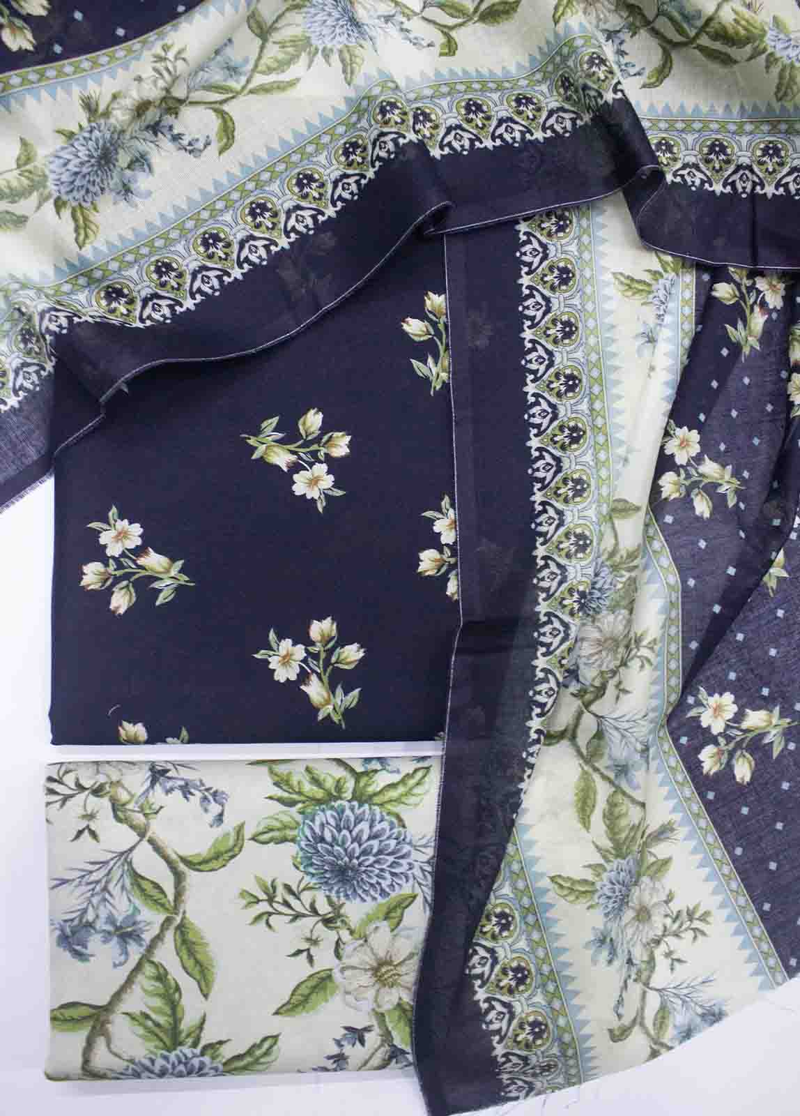 Bin Saeed Fabric - DP-039- 3 Piece Lawn Printed UnStitched Suit