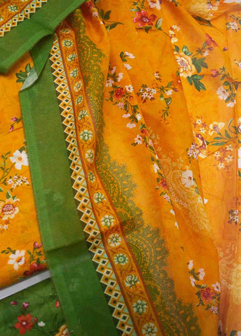 Bin Saeed Fabric - DP-0427- 3 Piece Cotton Printed UnStitched Suit