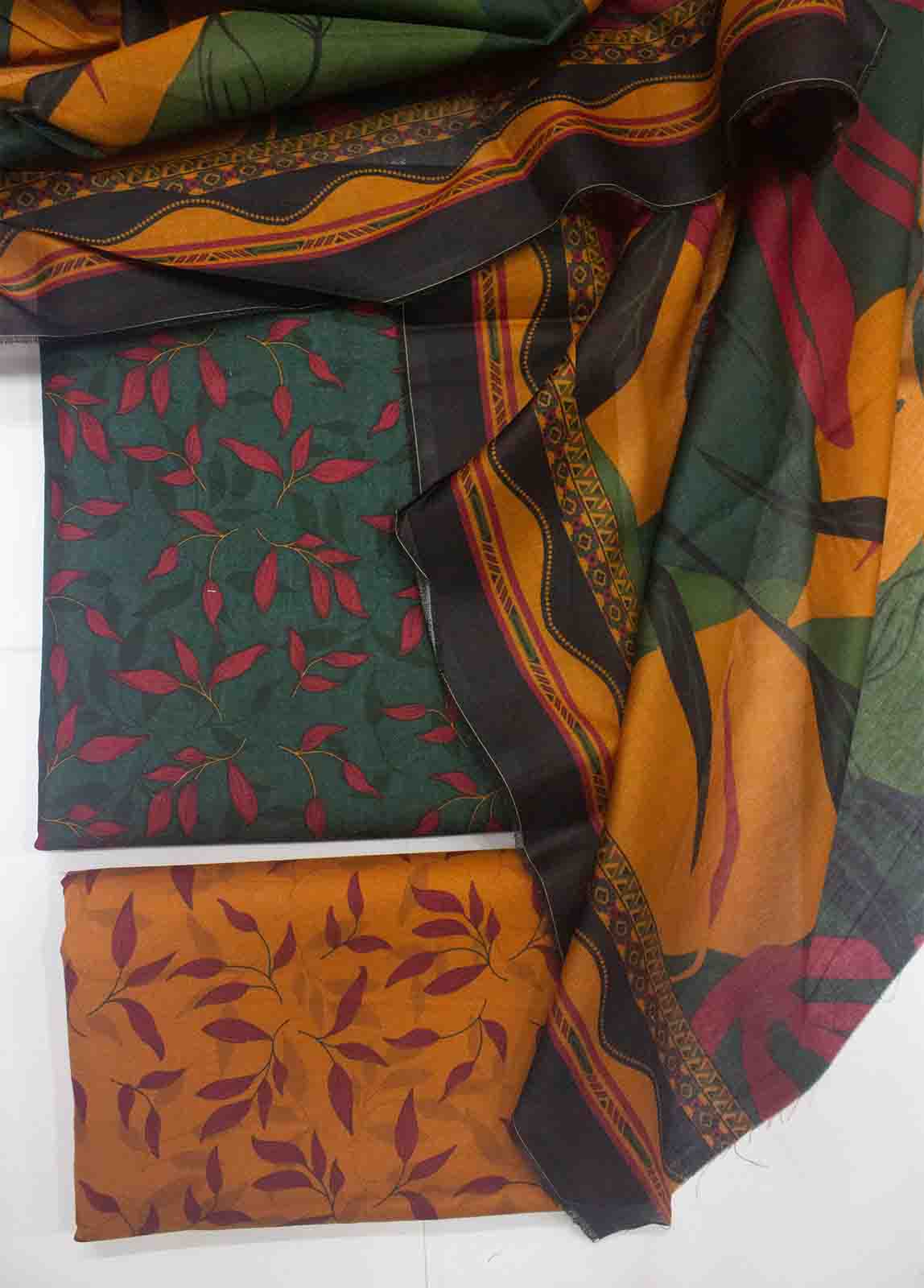 DP-0429- 3 Piece Cotton Printed UnStitched Suit
