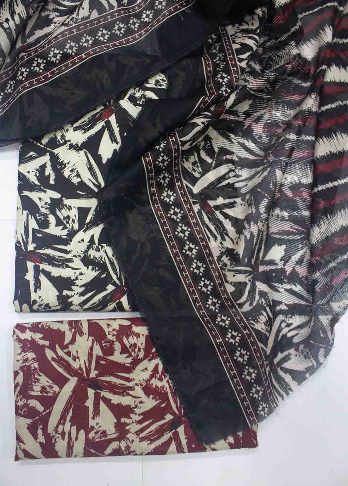 DP-0432- 3 Piece Cotton Printed UnStitched Suit