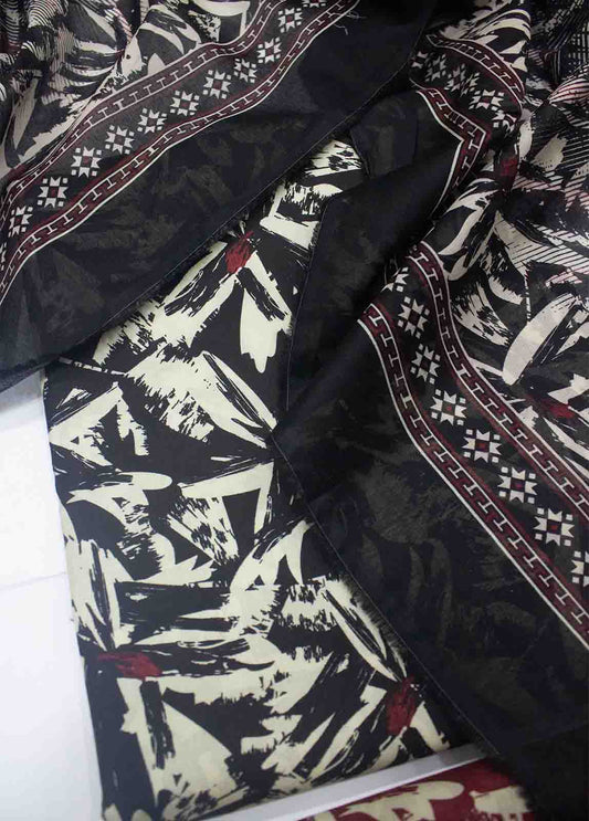 DP-0432- 3 Piece Cotton Printed UnStitched Suit
