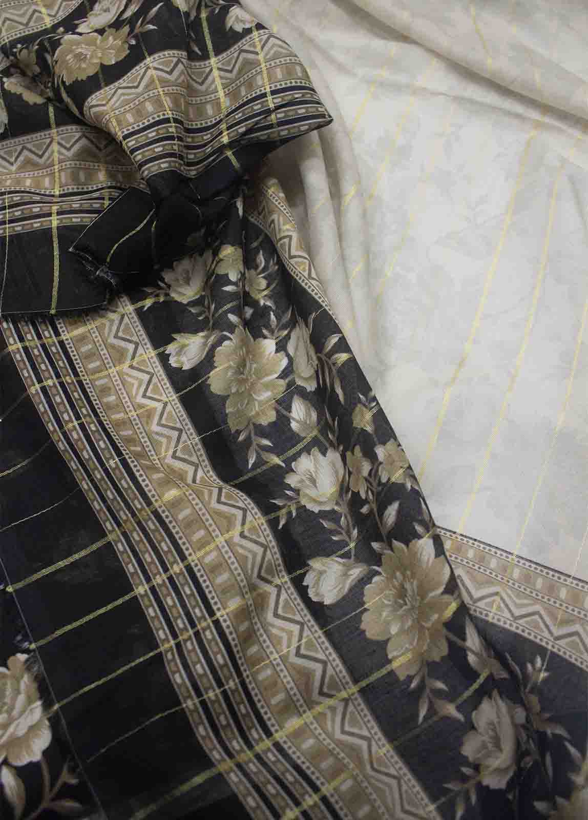 DP-0433 - 3 Piece Cotton Printed UnStitched Suit