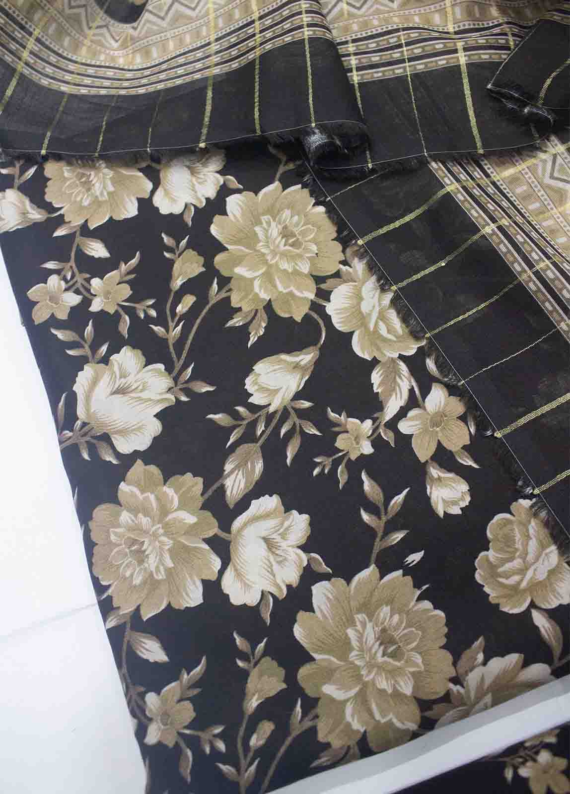 DP-0433 - 3 Piece Cotton Printed UnStitched Suit