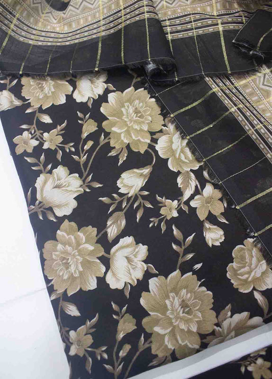 DP-0433 - 3 Piece Cotton Printed UnStitched Suit