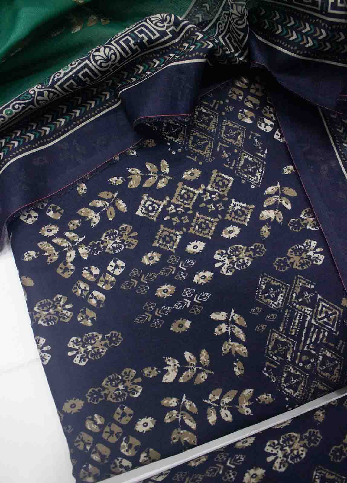 DP-0435- 3 Piece Cotton Printed UnStitched Suit