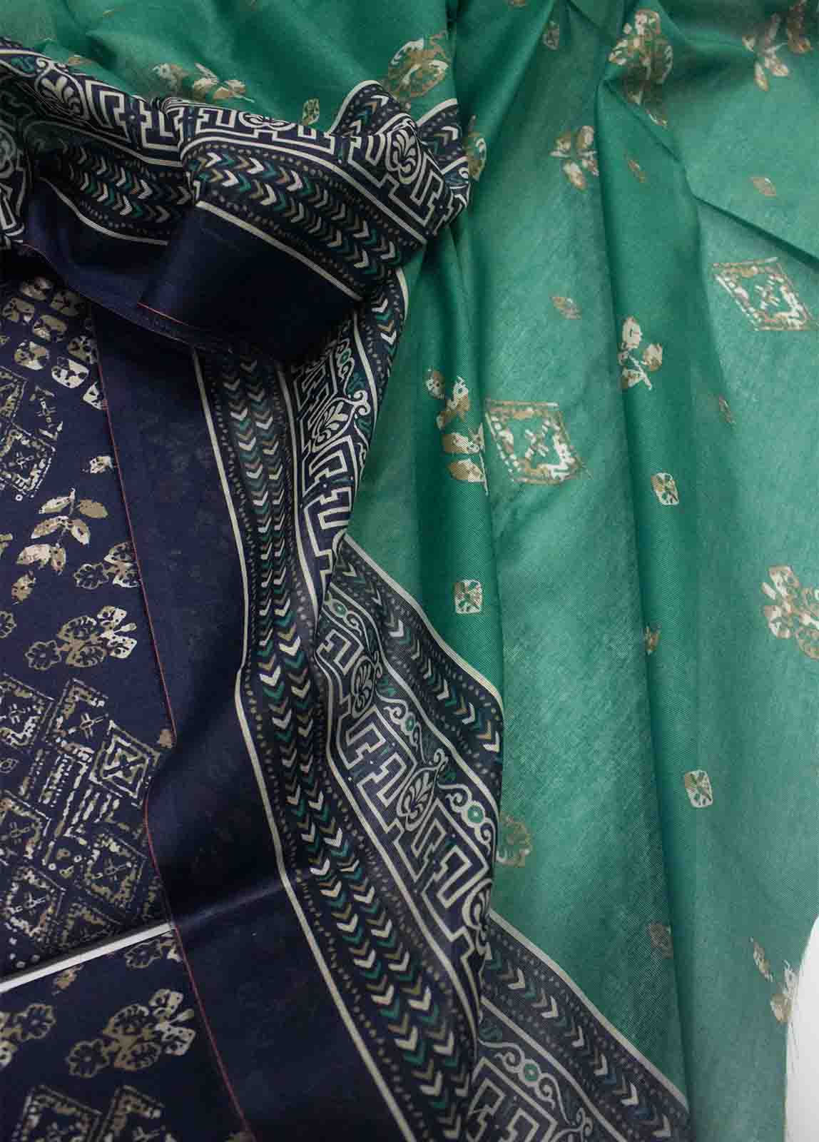 DP-0435- 3 Piece Cotton Printed UnStitched Suit