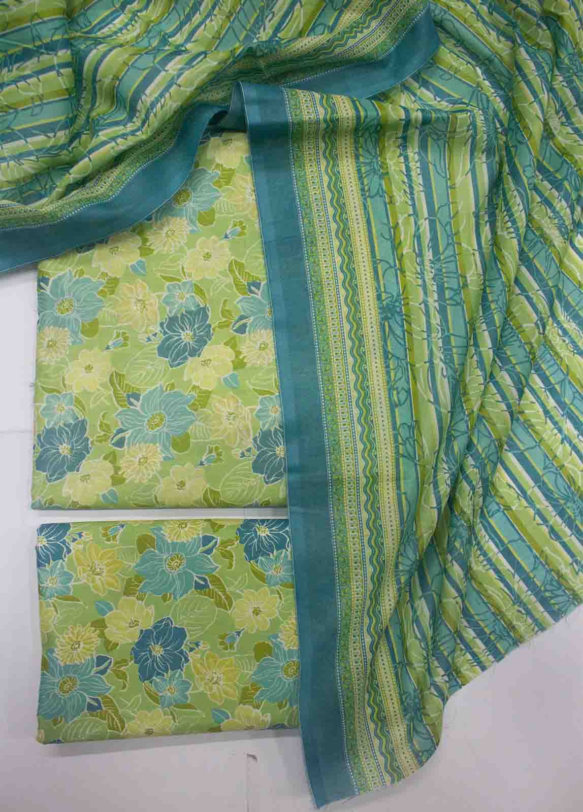 DP-0437- 3 Piece Cotton Printed UnStitched Suit