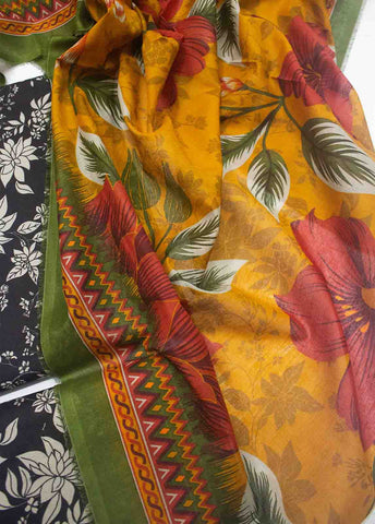 Bin Saeed Fabric - DP-0438- 3 Piece Cotton Printed UnStitched Suit