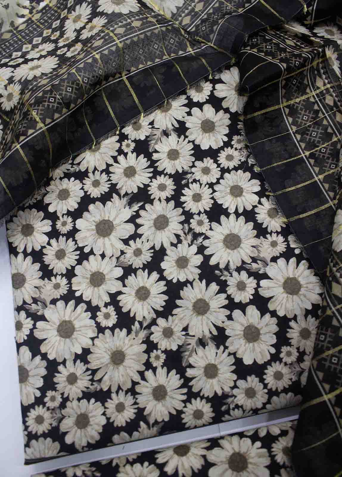 Bin Saeed Fabric - DP-044- 3 Piece Lawn Printed UnStitched Suit