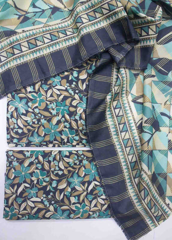 Bin Saeed Fabric - DP-047- 3 Piece Cotton Printed UnStitched Suit