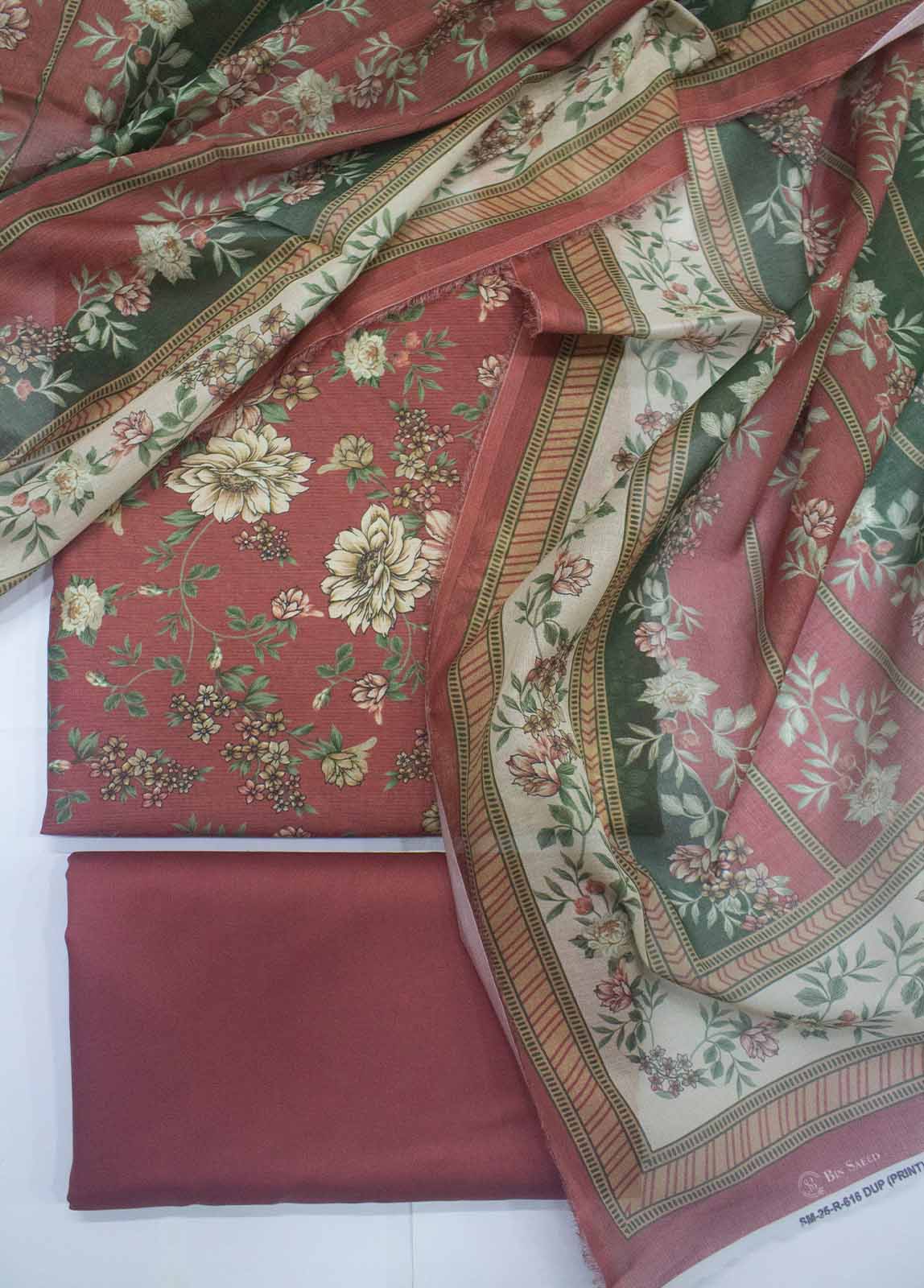 DP-0616- 3 Piece Lawn Printed UnStitched Suit