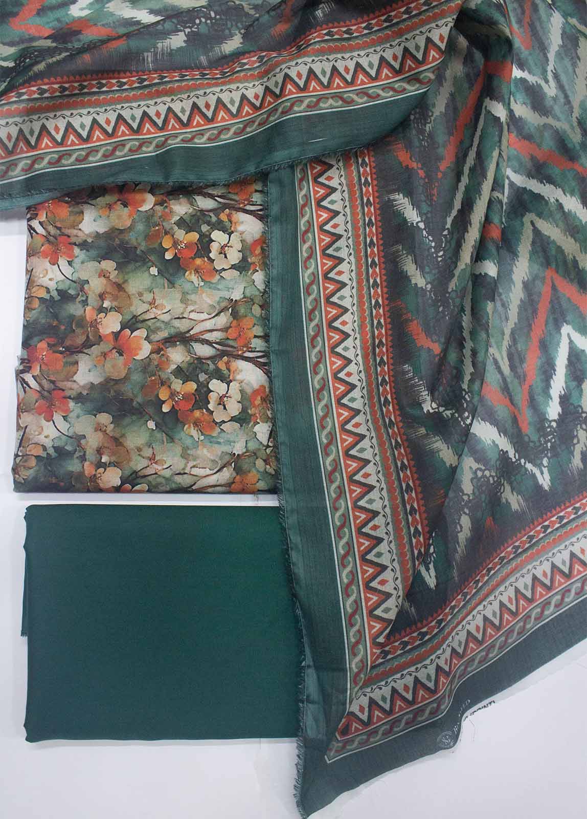 Bin Saeed Fabric - DP-0619- 3 Piece Lawn Printed UnStitched Suit