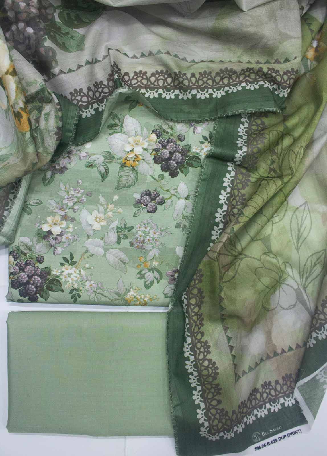 Bin Saeed Fabric - DP-0629- 3 Piece Lawn Printed UnStitched Suit