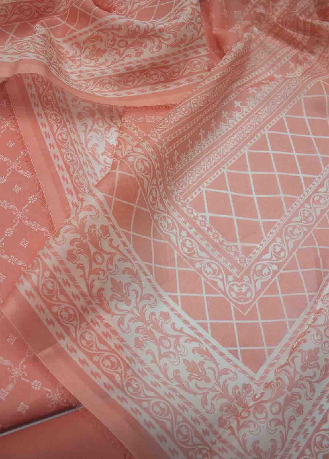 DP-0660- 3 Piece Cotton Printed UnStitched Suit