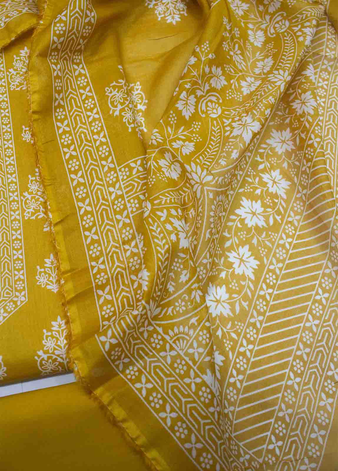 Bin Saeed Fabric - DP-0668- 3 Piece Cotton Printed UnStitched Suit