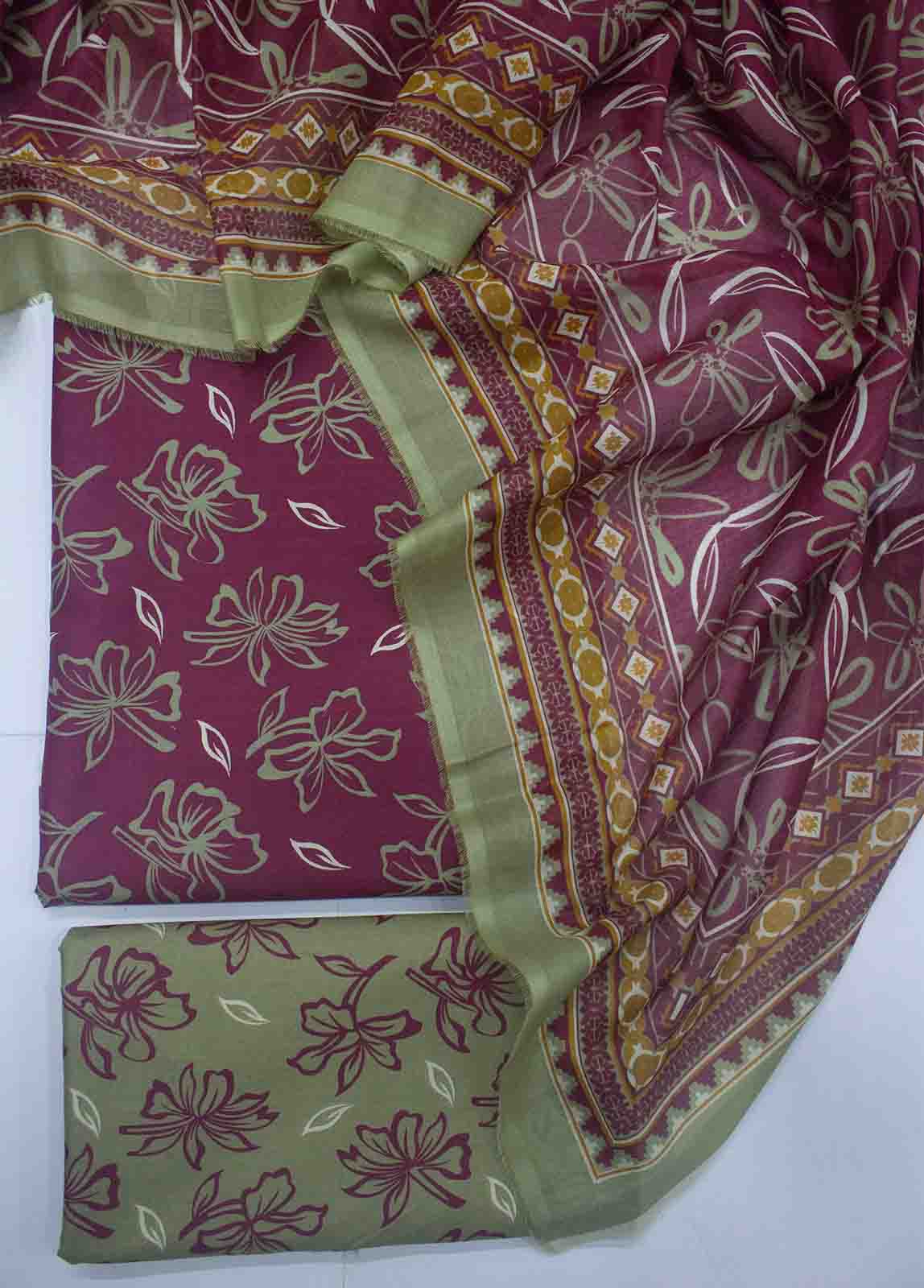 Bin Saeed Fabric - DP-0671- 3 Piece Cotton Printed UnStitched Suit