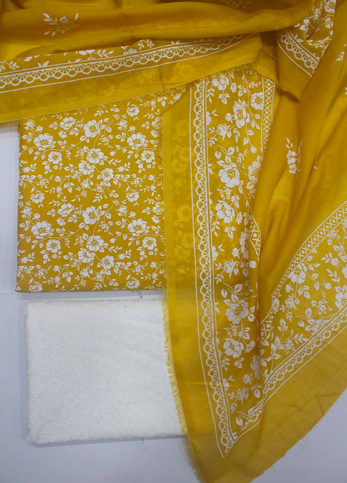 Bin Saeed Fabric - DP-0705- 3 Piece Lawn Printed UnStitched Suit