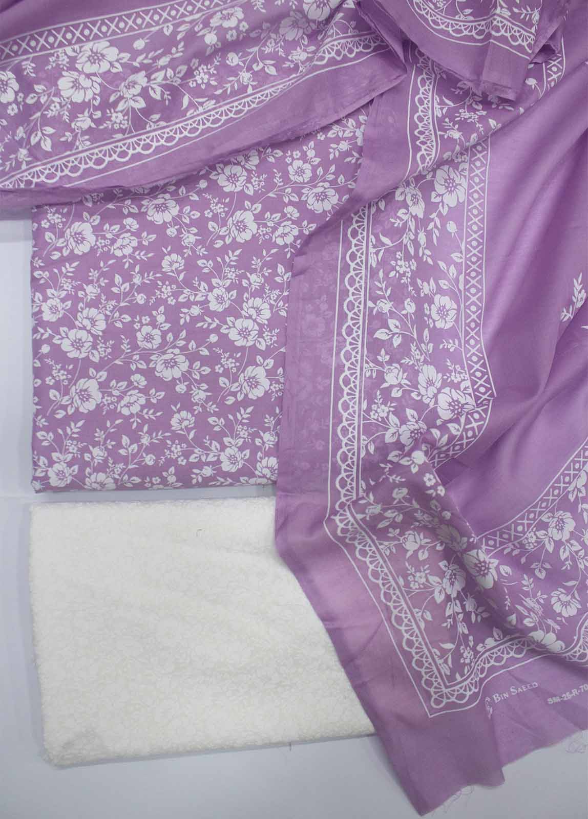 Bin Saeed Fabric - DP-0706- 3 Piece Lawn Printed UnStitched Suit