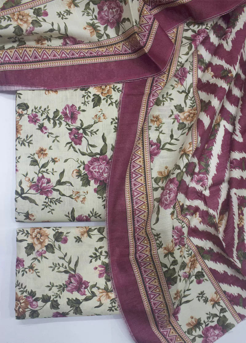 3 Piece Printed MultiColor Lawn Unstitched Suit