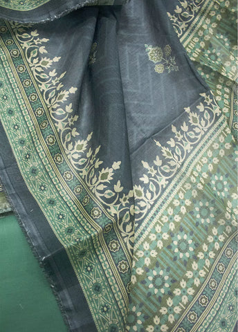 3 Piece Printed Green Color Lawn Unstitched Suit