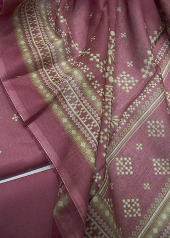 3 Piece Printed Punch Pink Color Lawn Unstitched Suit