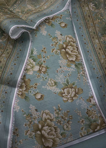 3 Piece Printed Pastel Blue Color Lawn Unstitched Suit