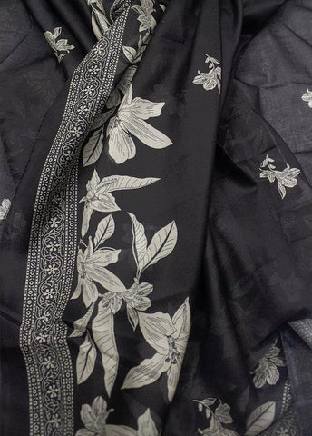 3 Piece Printed Black Color Lawn Unstitched Suit