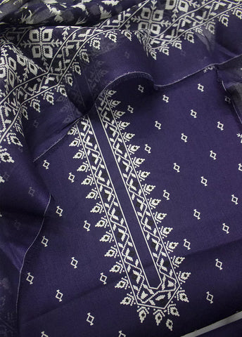 3 Piece Printed Navy Blue Color Lawn Unstitched Suit