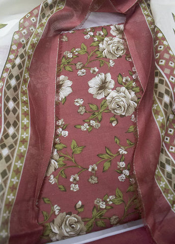 3 Piece Printed Punch Pink Color Lawn Unstitched Suit