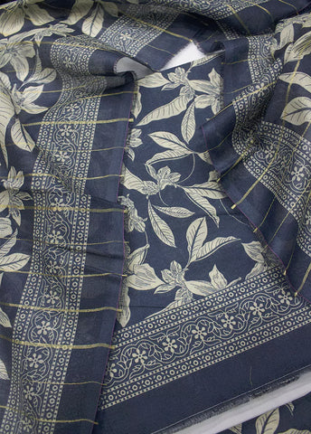3 Piece Printed Navy Blue Color Lawn Unstitched Suit