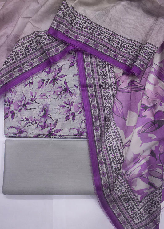 3 Piece Printed MultiColor Unstitched Suit