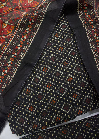 3 Piece Printed MultiColor Unstitched Suit