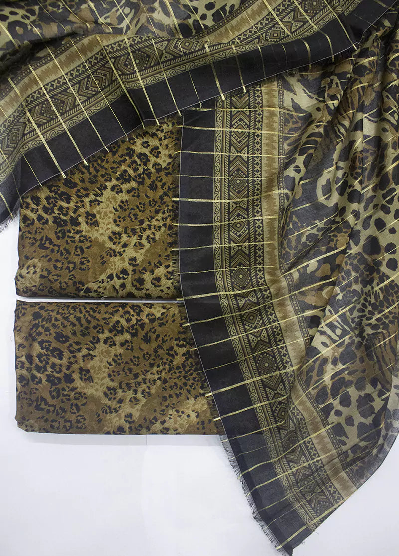 3 Piece Printed MultiColor Unstitched Suit
