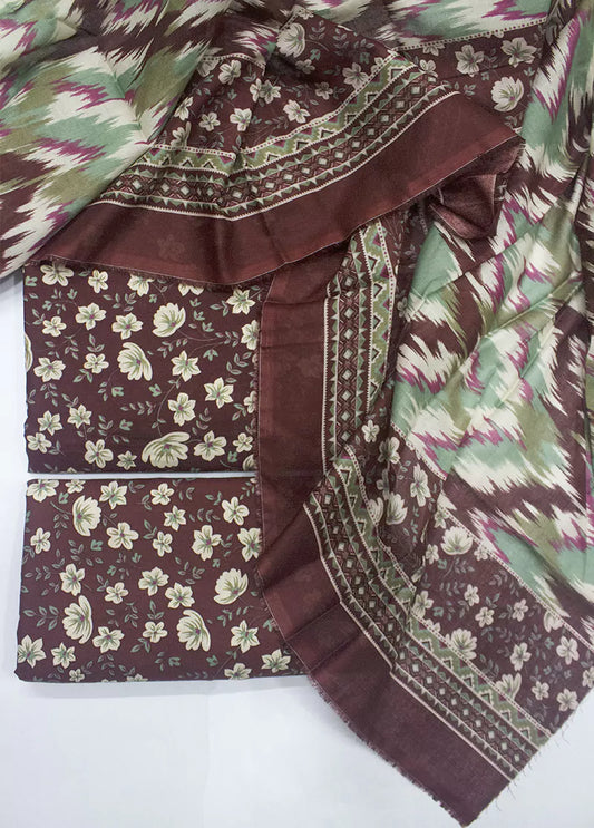 3 Piece Printed MultiColor Unstitched Suit