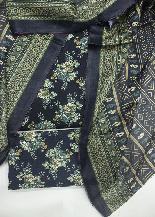 3 Piece Printed MultiColor Unstitched Suit