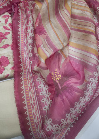 3 Piece Printed MultiColor Unstitched Suit