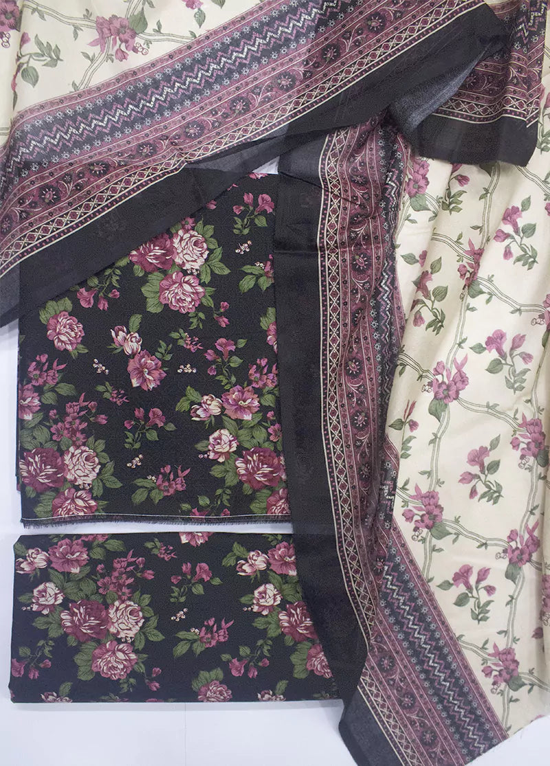 3 Piece Printed MultiColor Unstitched Suit