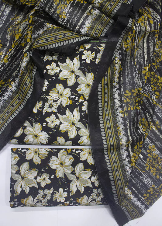 3 Piece Printed MultiColor Unstitched Suit