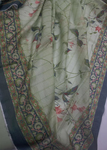 3 Piece Printed Pastel Green Color Unstitched Suit
