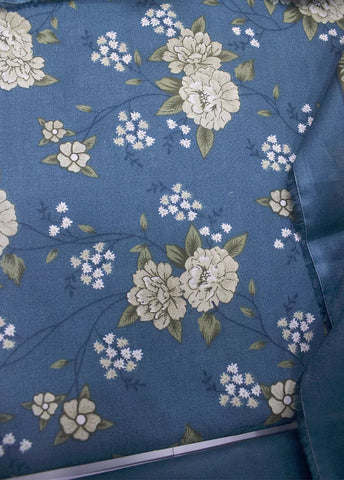 3 Piece Printed Tiffany Blue Color Unstitched Suit