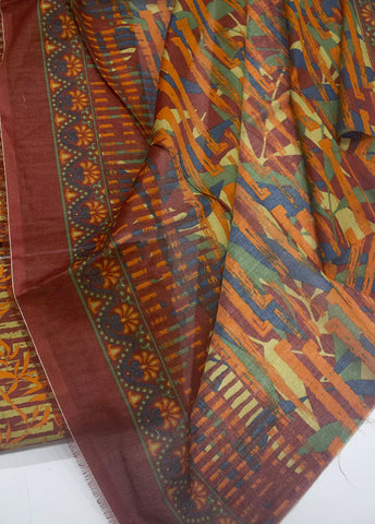 3 Piece Printed MultiColor Unstitched Suit