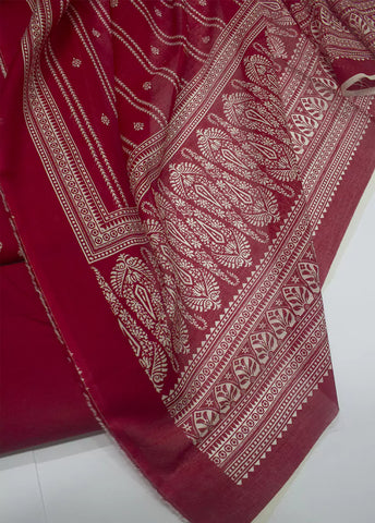 3 Piece Printed Color Unstitched Suit