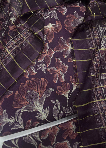 3 Piece Printed MultiColor Unstitched Suit