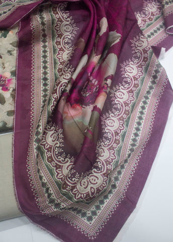 3 Piece Printed MultiColor Unstitched Suit