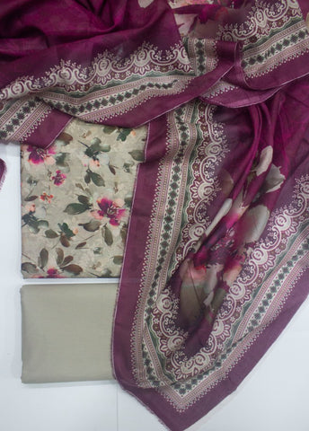 3 Piece Printed MultiColor Unstitched Suit