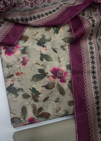 3 Piece Printed MultiColor Unstitched Suit